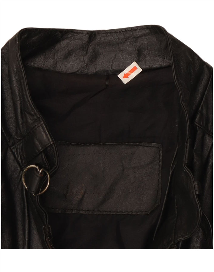 Vintage hombres chaqueta de cuero Reino Unido 38 medio negro