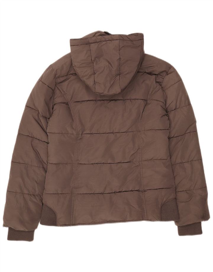 Carrera Chaqueta Acolchada con Capucha para Mujer UK 14 Large Brown