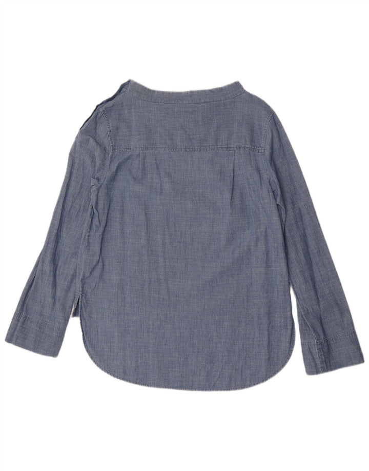 J. Crew Blusa de manga larga para mujer US 6 Algodón azul medio