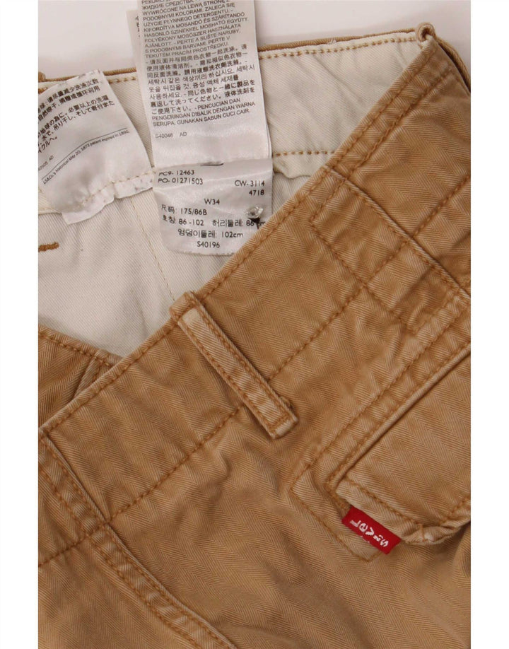 Levi's Pantalones cortos tipo cargo para hombre, talla grande, W34, algodón beige