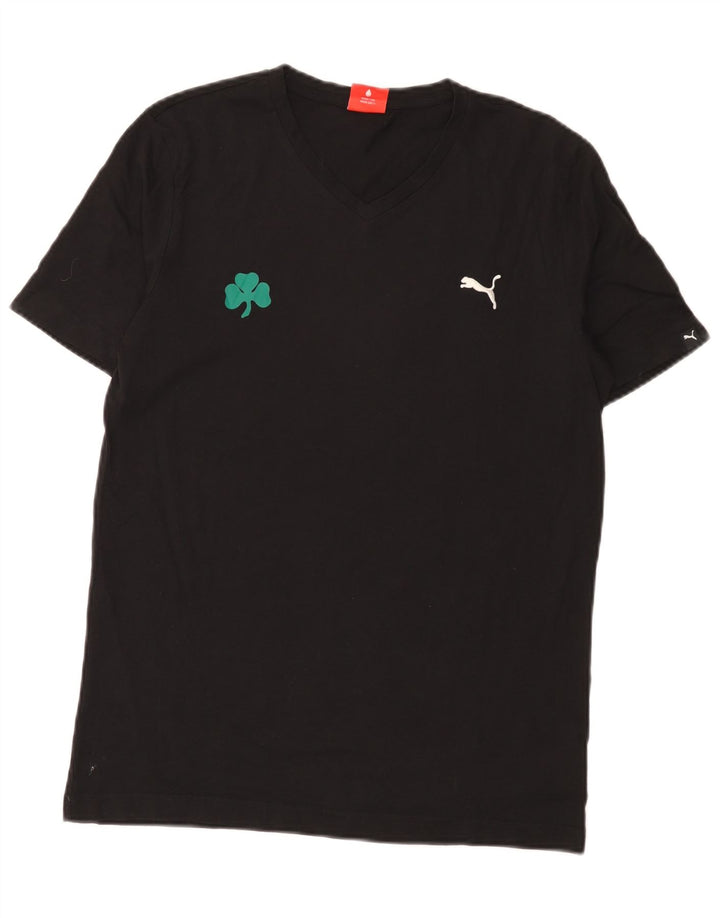 Puma - Camiseta para hombre, talla pequeña, algodón negro