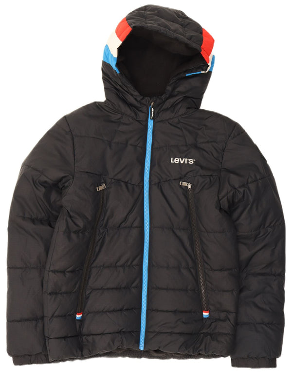 Levi's Chaqueta acolchada con capucha para niño 15-16 años Poliéster color block negro