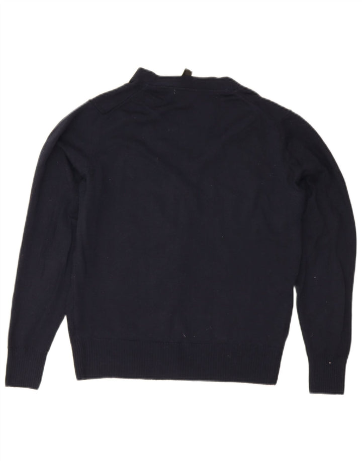 Zara Hombre Cárdigan Sueter Medio Lana Azul Marino