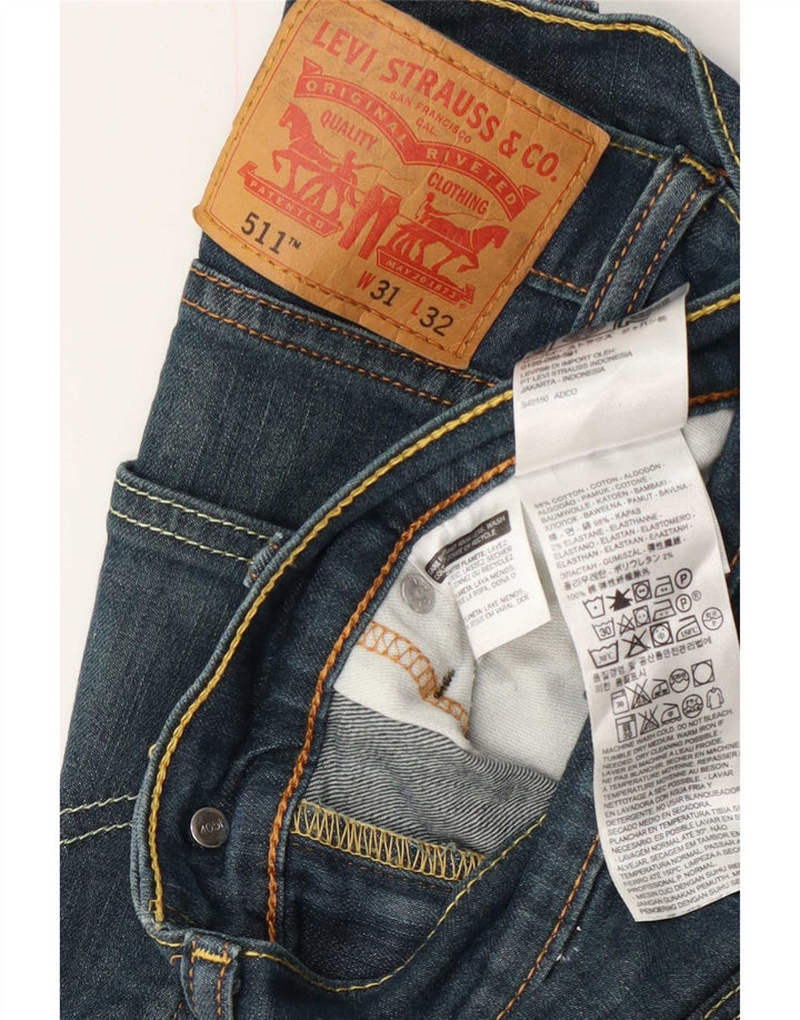 Levi's Hombre 511 Slim Jeans W31 L32 Algodón Azul