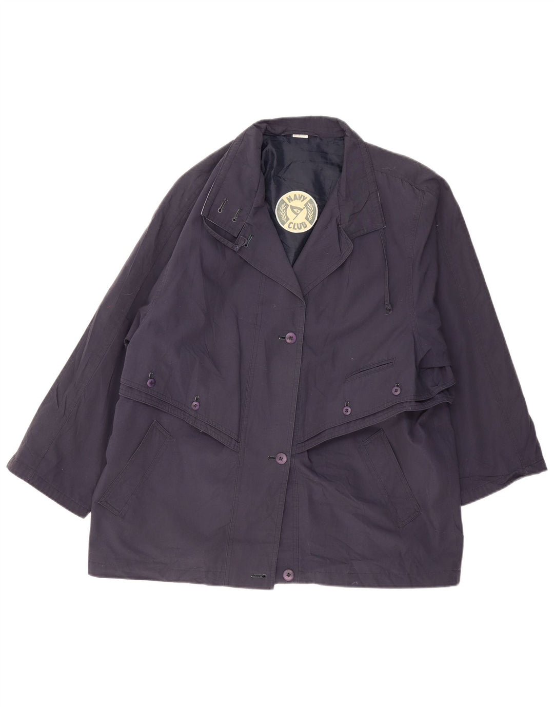 VINTAGE Chaqueta utilitaria para mujer EU 46 XL Poliéster azul marino