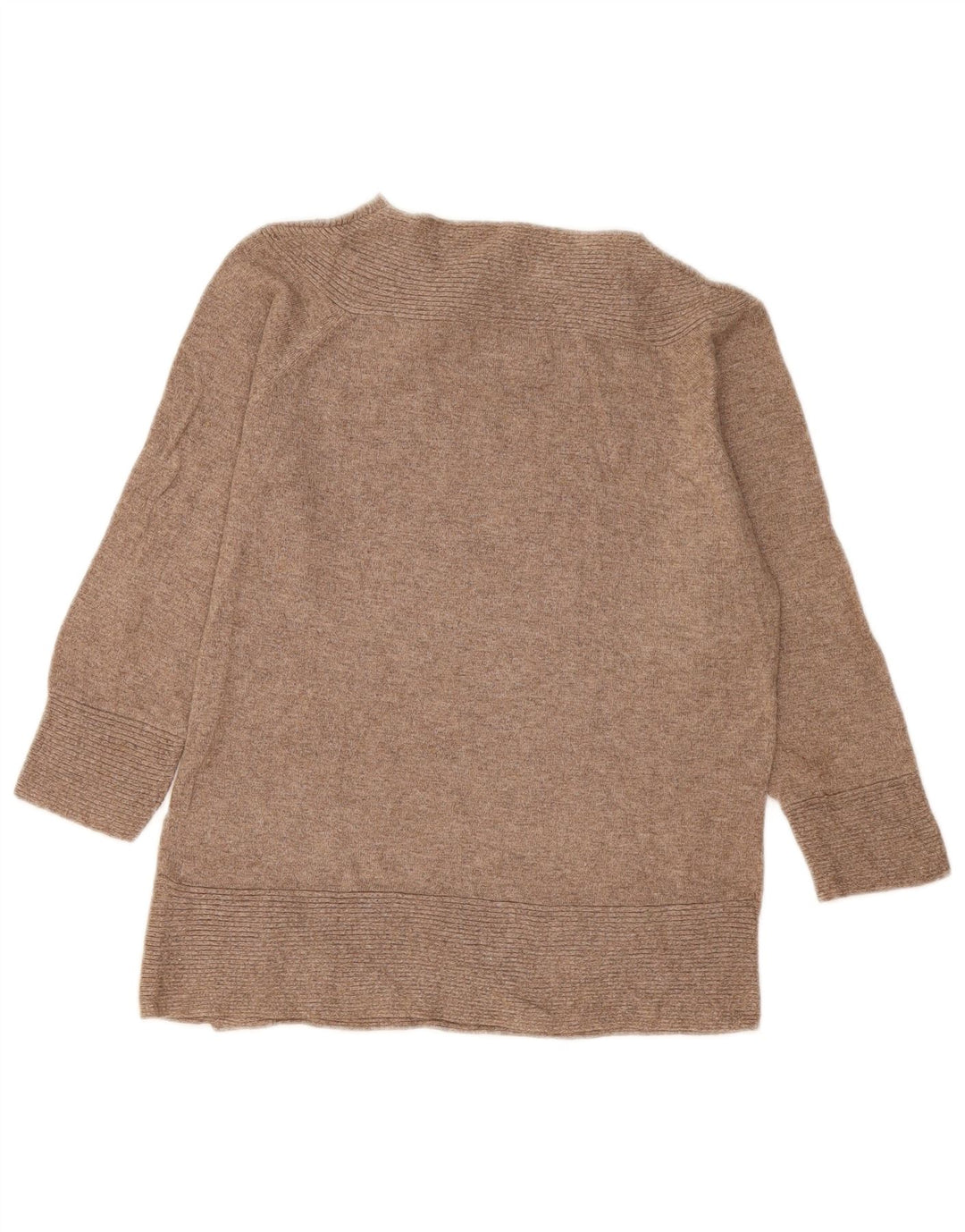 Marks & Spencer Suéter tipo jersey con cuello y botones para mujer UK 44 Medium Beige