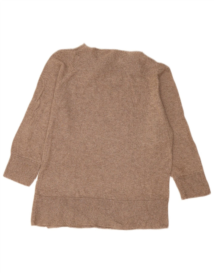 Marks & Spencer Suéter tipo jersey con cuello y botones para mujer UK 44 Medium Beige