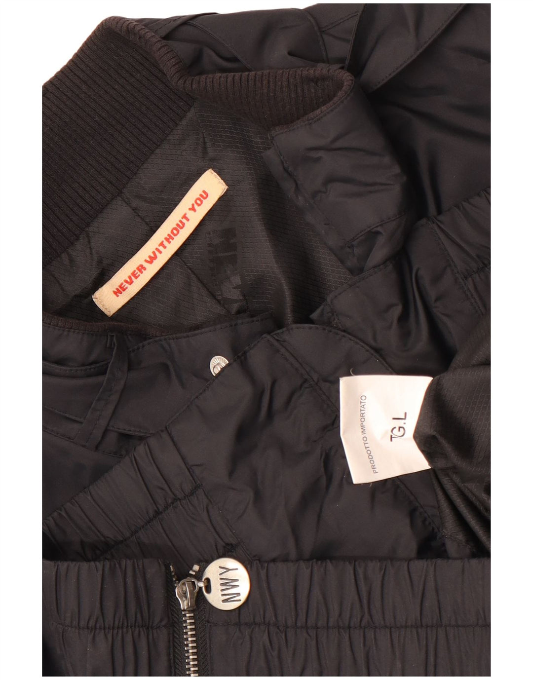 Vintage hombres gráfico utilidad chaqueta Reino Unido 40 grande nylon negro