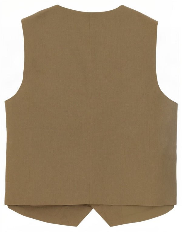 Zara Mujer Chaleco UK 10 Small Caqui Poliéster