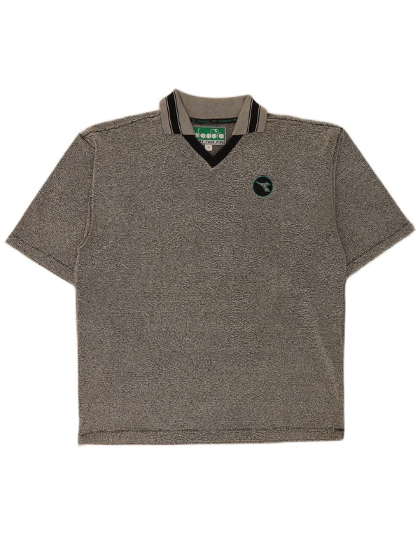 Polo Diadora Hombre Poliéster Rayas Gris Medio