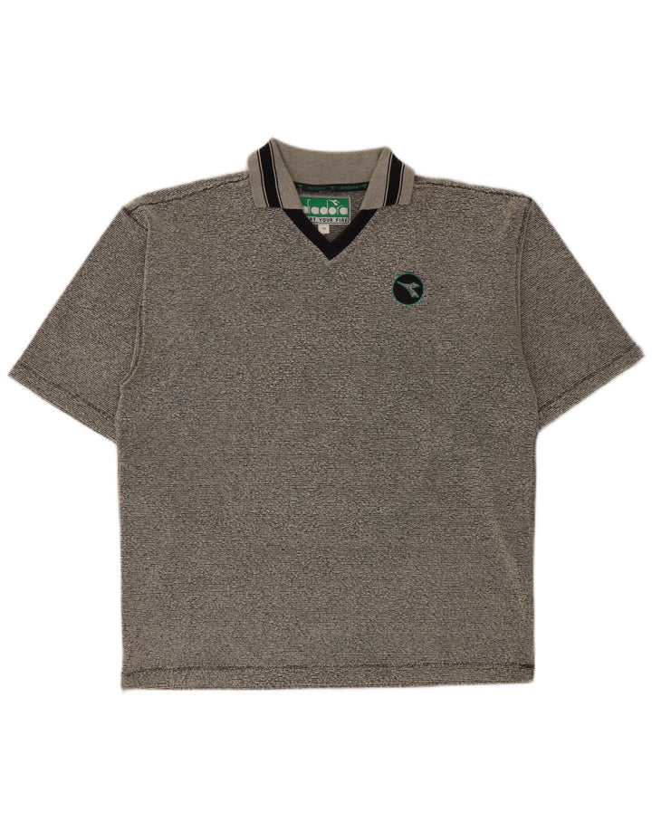Polo Diadora Hombre Poliéster Rayas Gris Medio