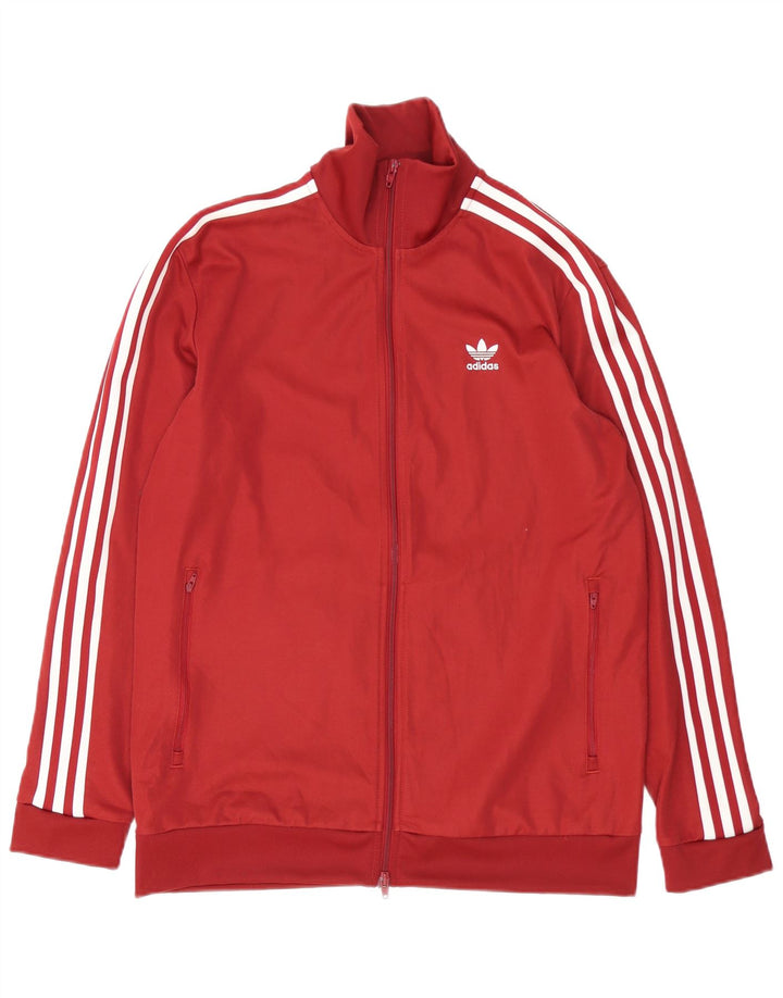 Adidas Mens Chándal Top Chaqueta Grande Poliéster Borgoña