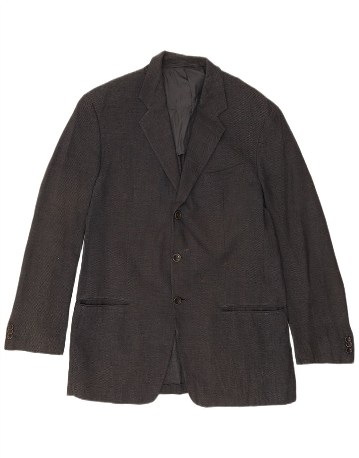 Armani Collezioni Chaqueta tipo blazer de 3 botones para hombre IT 50 Lino gris medio