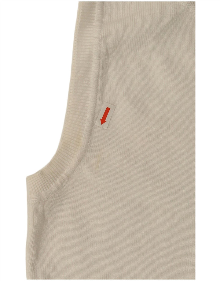 Zara Mujer Crop Vest Top UK 12 Medium Viscosa Blanca