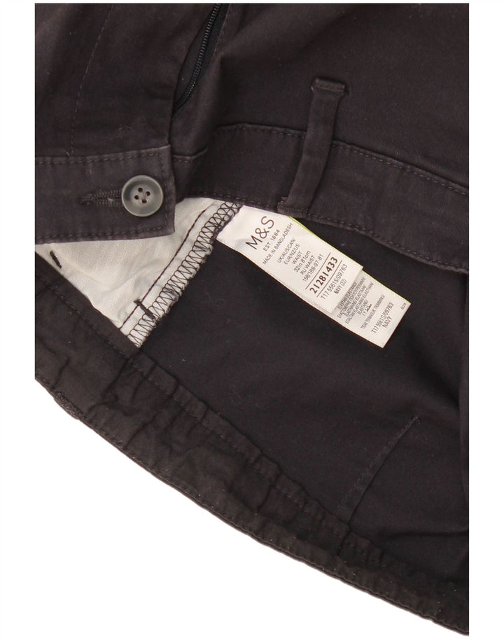 Marks & Spencer Pantalones cortos chinos para hombre W32 Algodón azul marino mediano