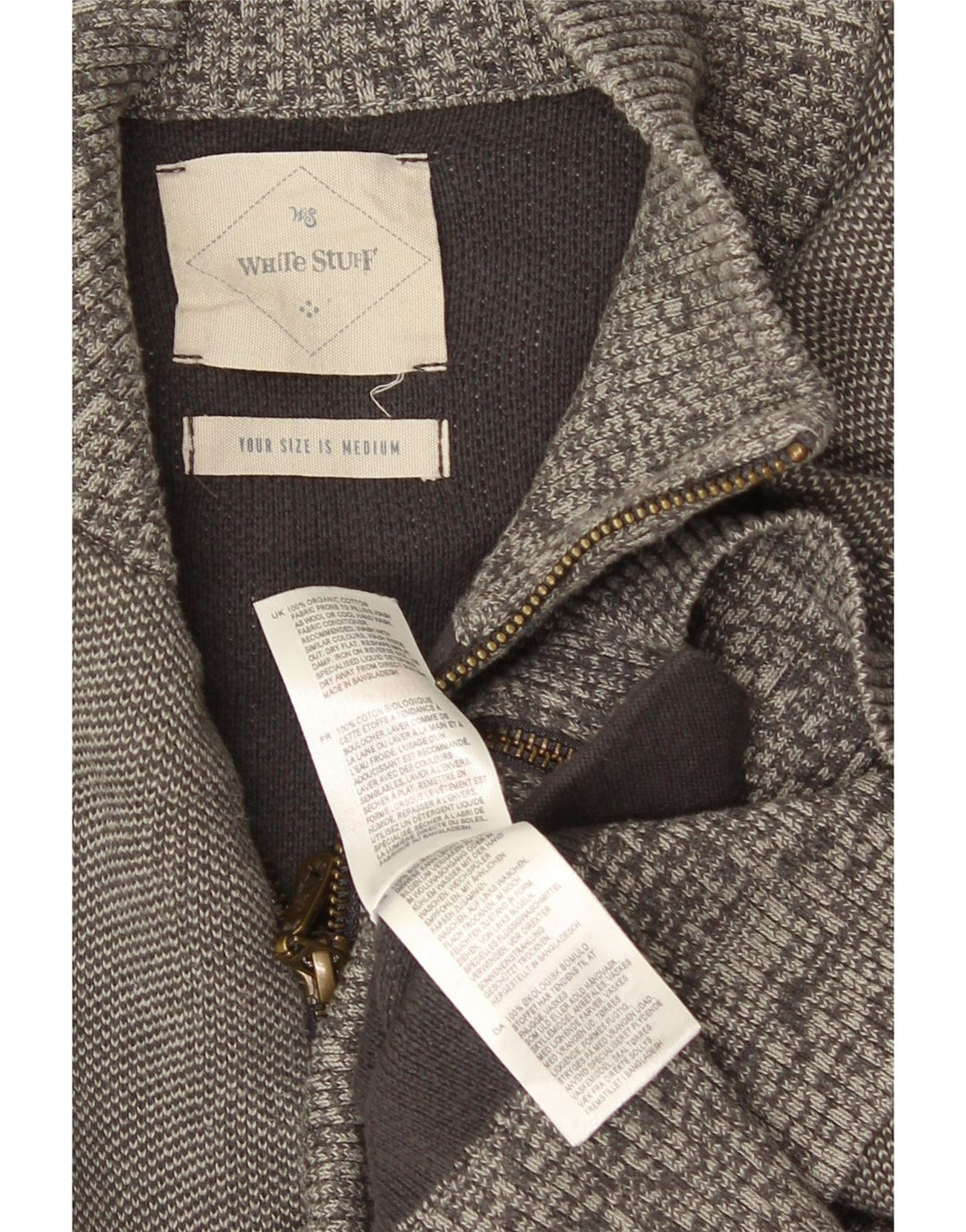 Cárdigan para hombre de algodón gris medio de White Stuff