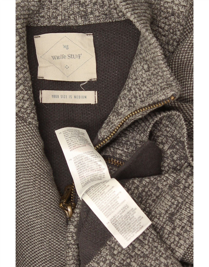 Cárdigan para hombre de algodón gris medio de White Stuff