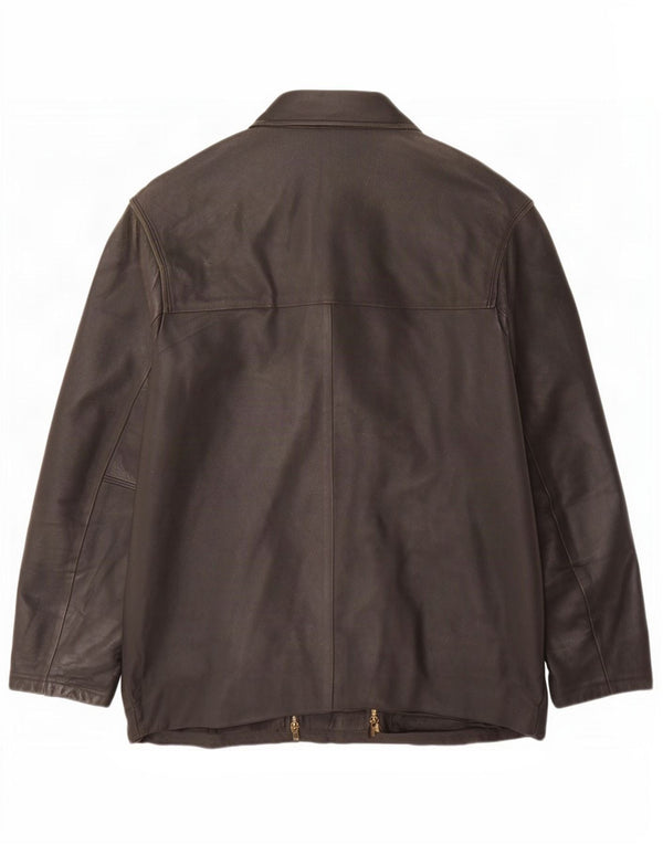 Vintage hombres chaqueta de cuero Reino Unido 40 grande negro
