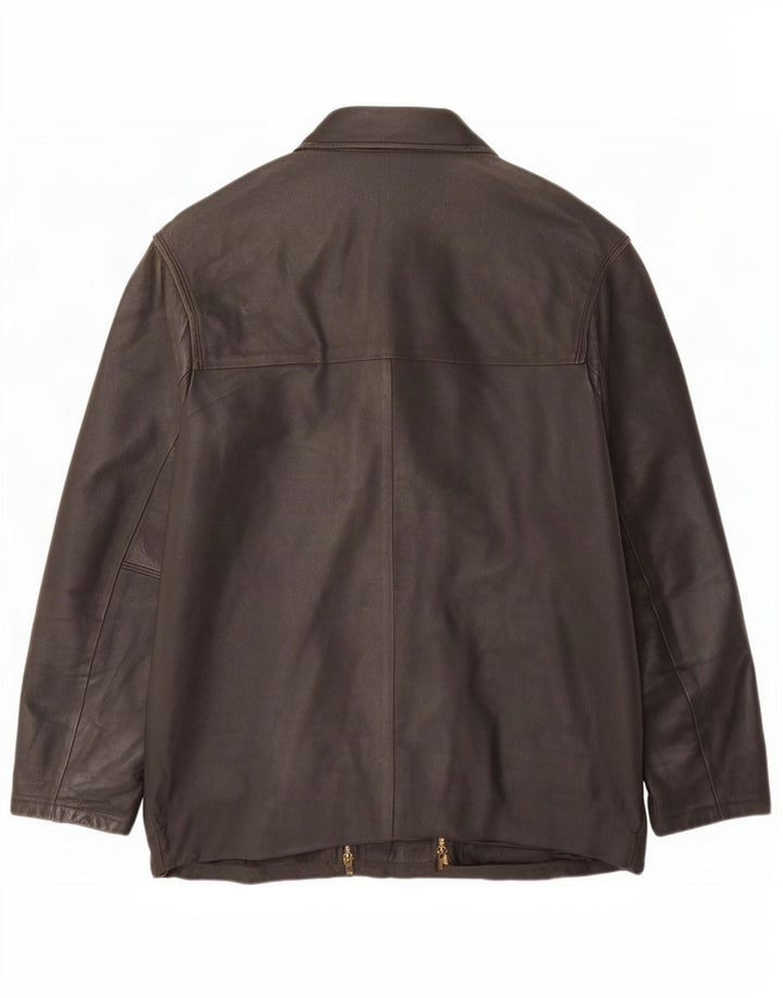 Vintage hombres chaqueta de cuero Reino Unido 40 grande negro