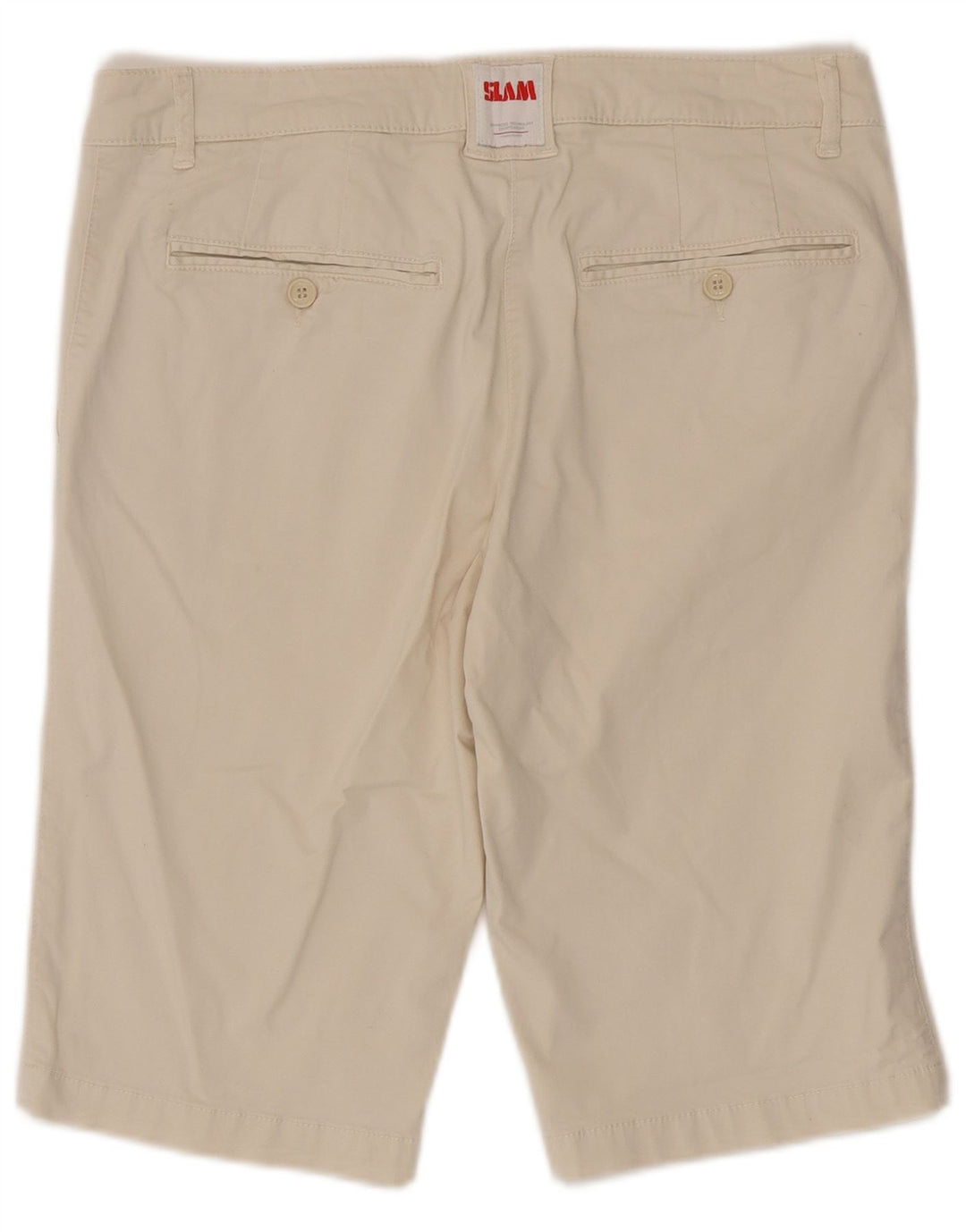 Slam Pantalones cortos chinos para mujer IT 46 Large W32 Algodón beige