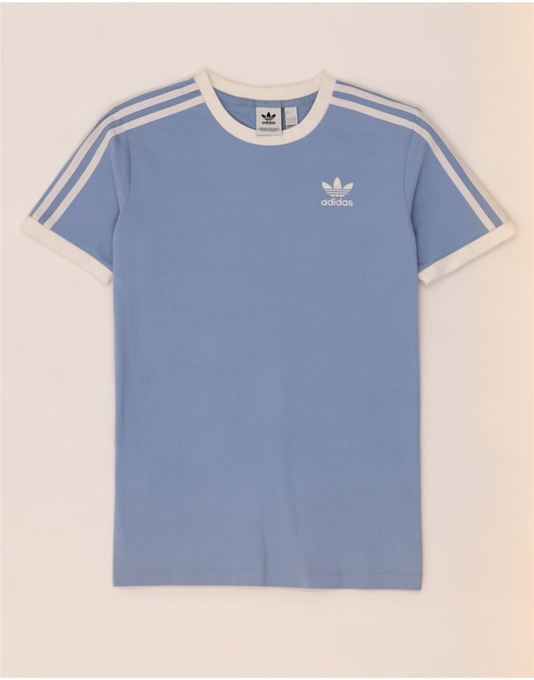 Adidas Camiseta Mujer Top UK 8 Small Azul Algodón