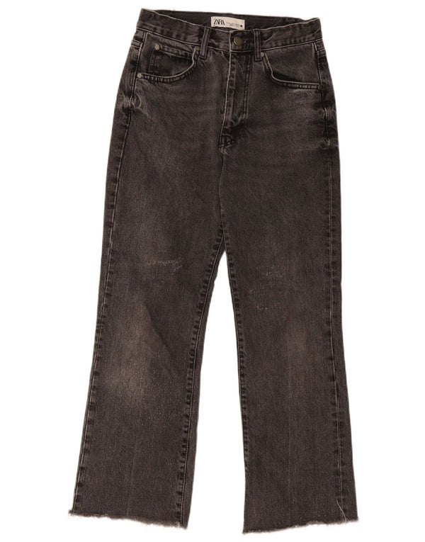 Zara Vaqueros rectos desgastados para mujer EU 34 2XS W24 L26 Gris