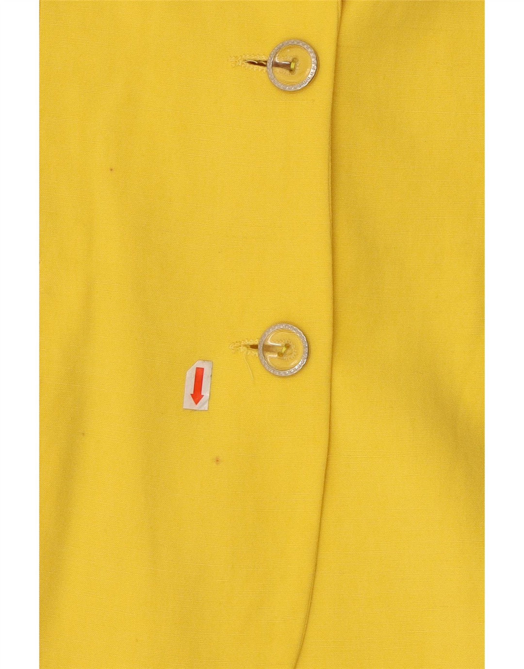 VINTAGE Mujer Manga Corta 2 Botón Blazer Chaqueta Reino Unido 12 Amarillo Medio