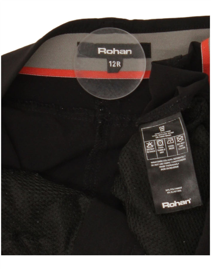 ROHAN Pantalones chinos rectos para mujer UK 12 Medium W30 L30 Poliamida negra