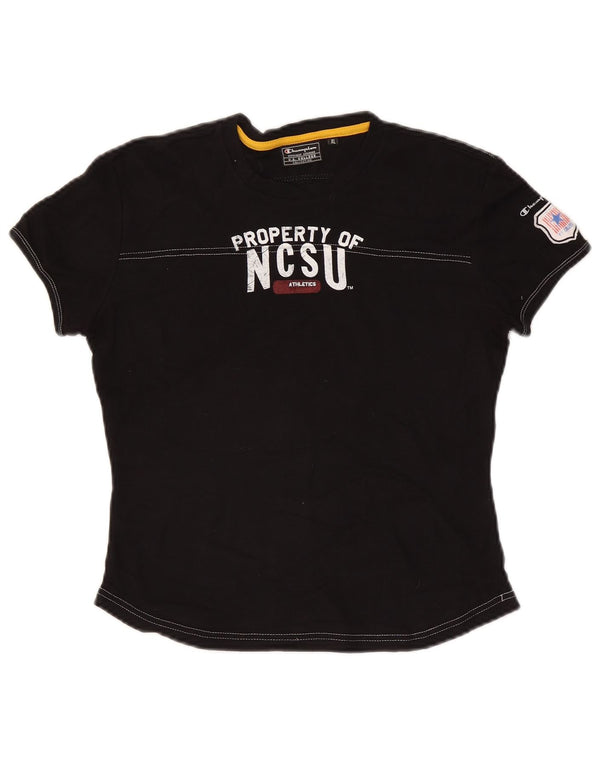 Champion Camiseta gráfica para mujer Top UK 40 XL Negro