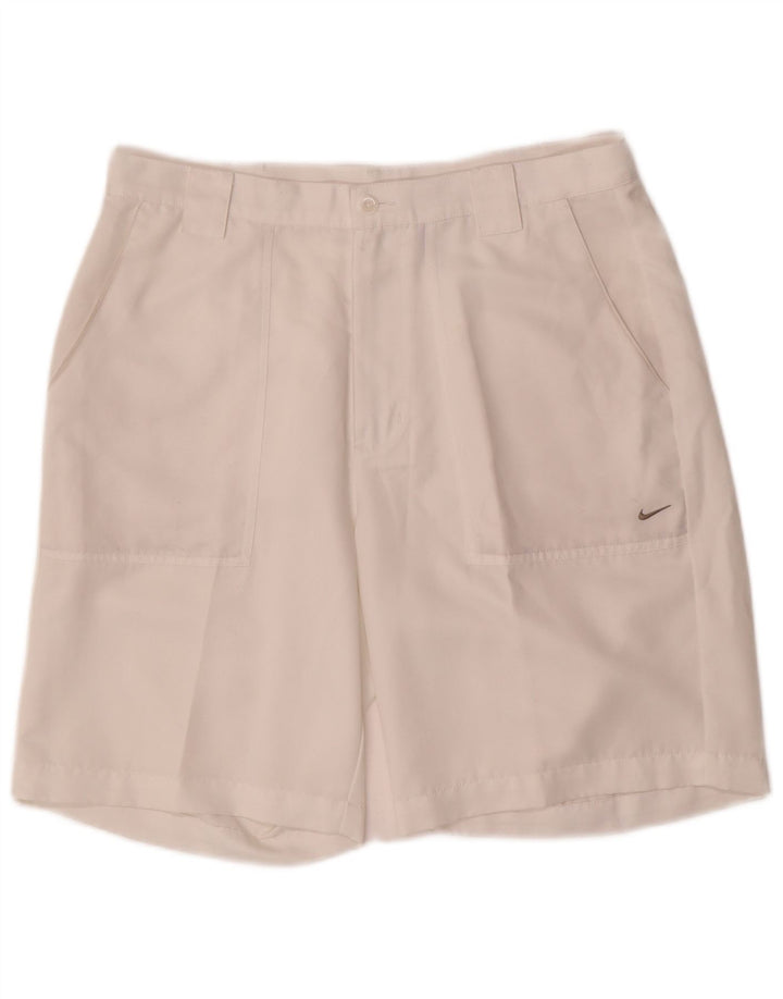 Pantalones cortos chinos Nike para hombre W34 poliéster blanco grande