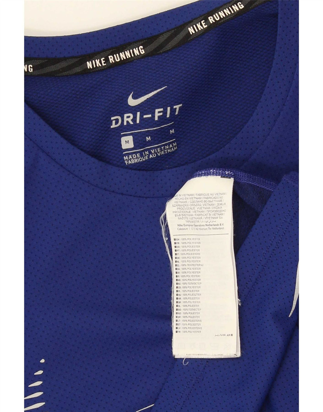 Camiseta Nike Dri Fit Graphic para hombre, parte superior de poliéster azul medio