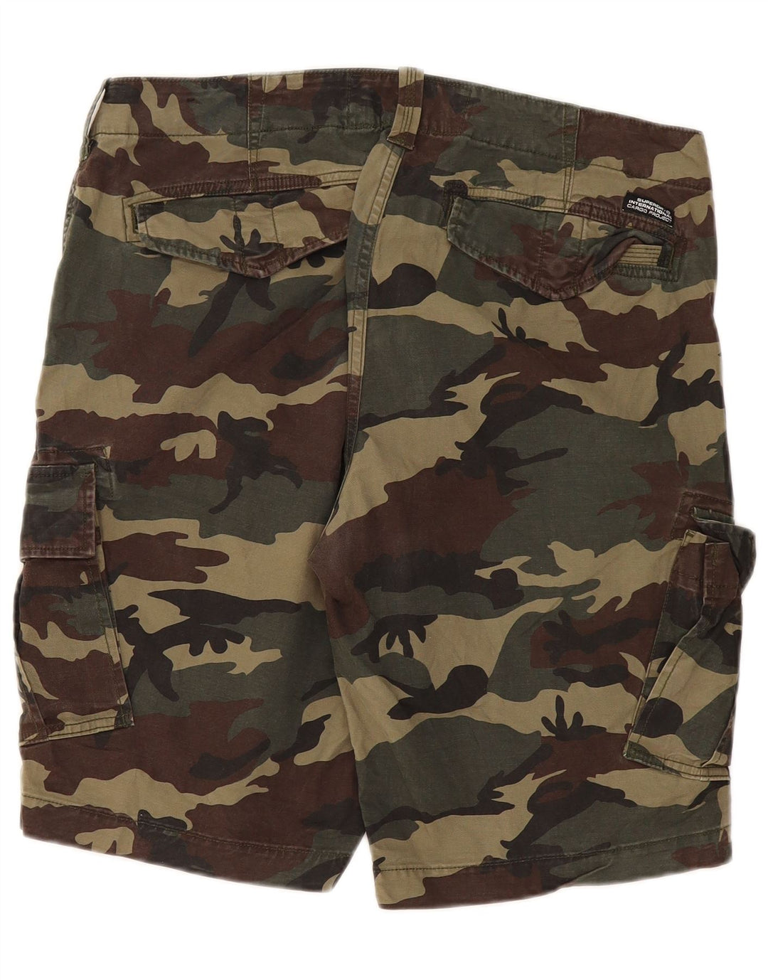 Superdry Shorts Cargo Para Hombre W36 Large Caqui Camuflaje Algodón Ejército