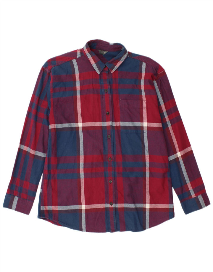 EDDIE BAUER Camisa de franela extragrande para mujer UK 6 XS Cuadros multicolores