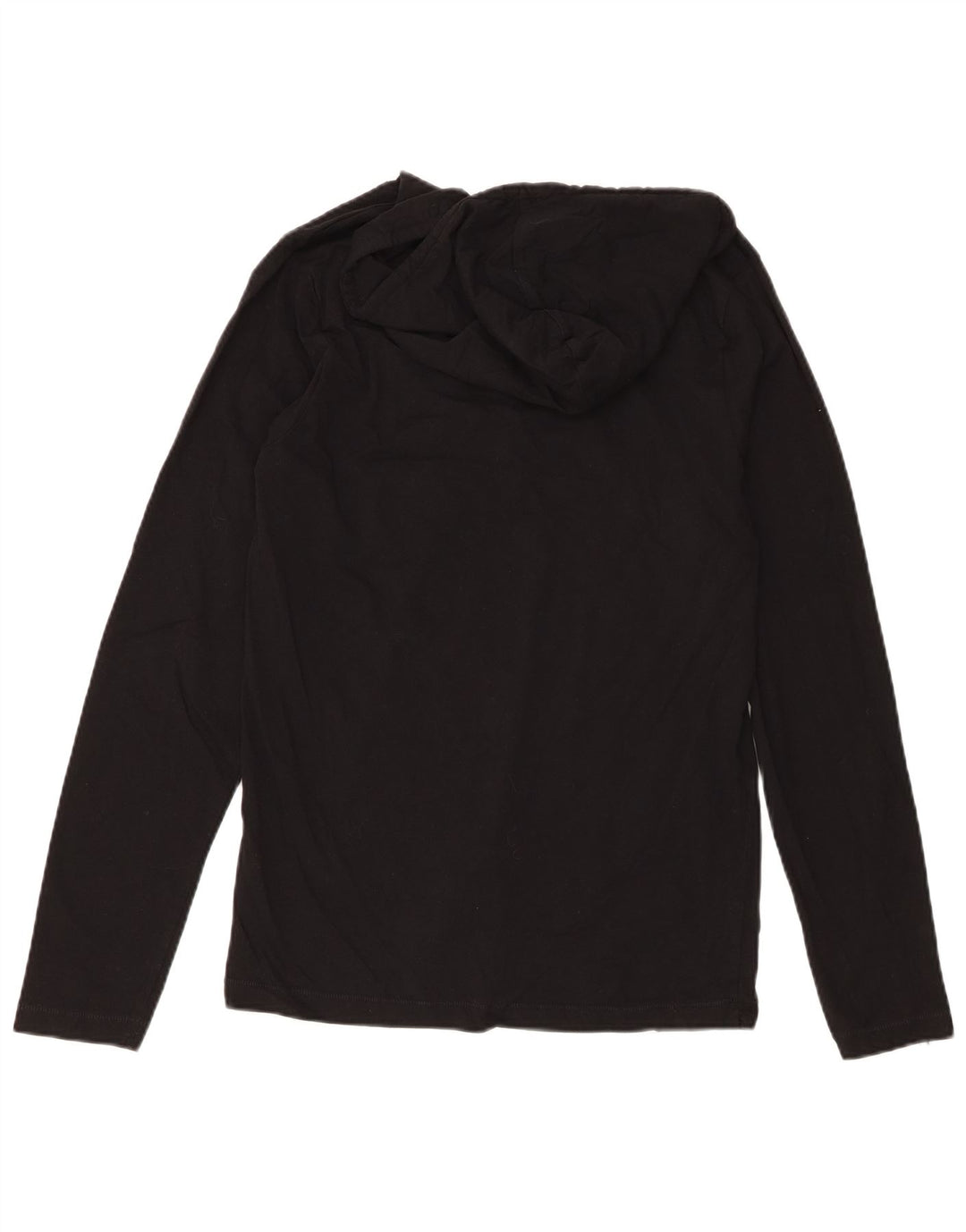 Fcuk Top gráfico con capucha para hombre Manga larga Algodón negro mediano