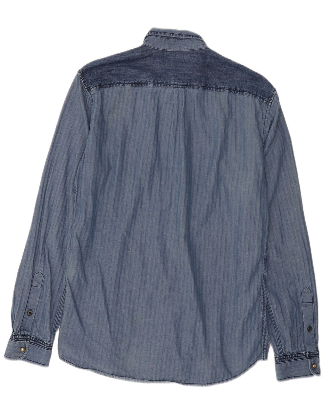Camisa Diesel Hombre Grande Azul Marino Espiga Algodón