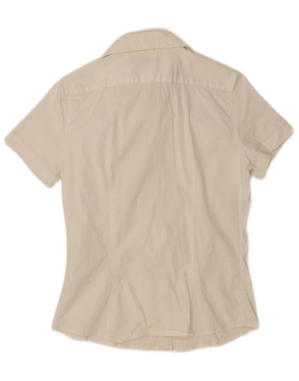 Sasch Camisa de manga corta para mujer UK 44 Large White Cotton