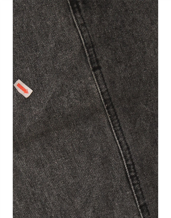 VINTAGE Falda vaquera para mujer W26 Algodón gris pequeño