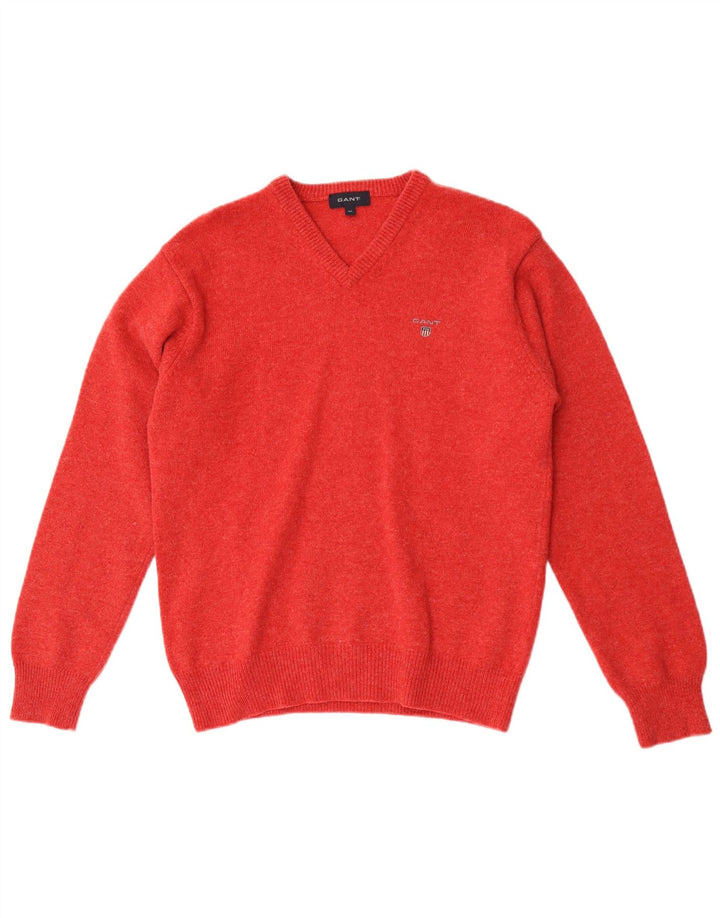 Gant Jersey Con Cuello En V De Lana Roja Mediana Hombre