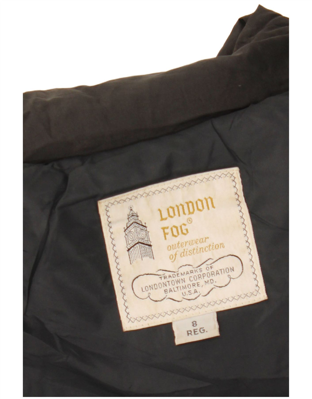 LONDON FOG Abrigo acolchado para mujer US 8 mediano negro