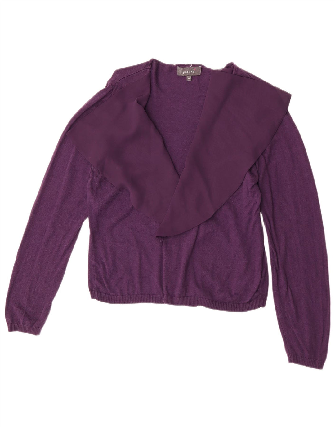 Marks & Spencer Suéter tipo cárdigan abierto para mujer Reino Unido 44 Algodón morado mediano