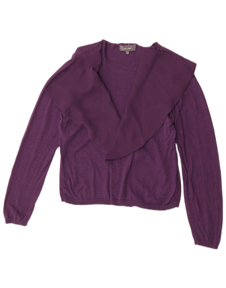 Marks & Spencer Suéter tipo cárdigan abierto para mujer Reino Unido 44 Algodón morado mediano