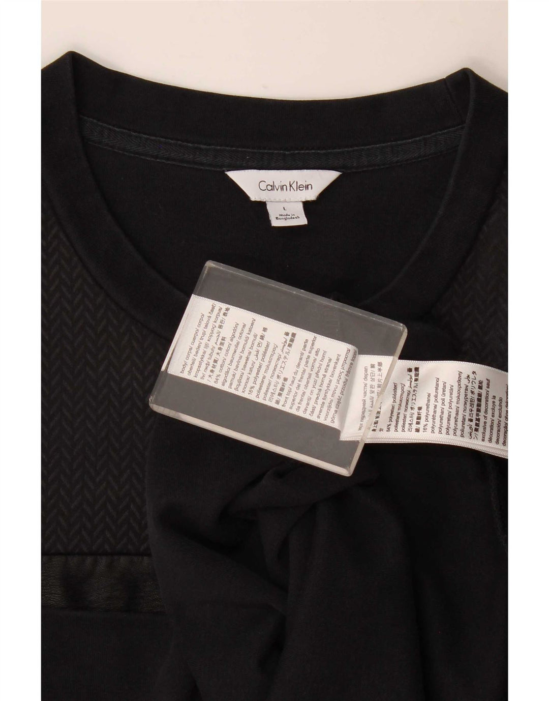 Calvin Klein Hombre Sudadera Jumper Grande Algodón Negro