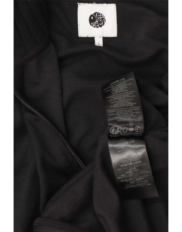 Pretty Green - Chaqueta superior de chándal para hombre, poliéster negro grande