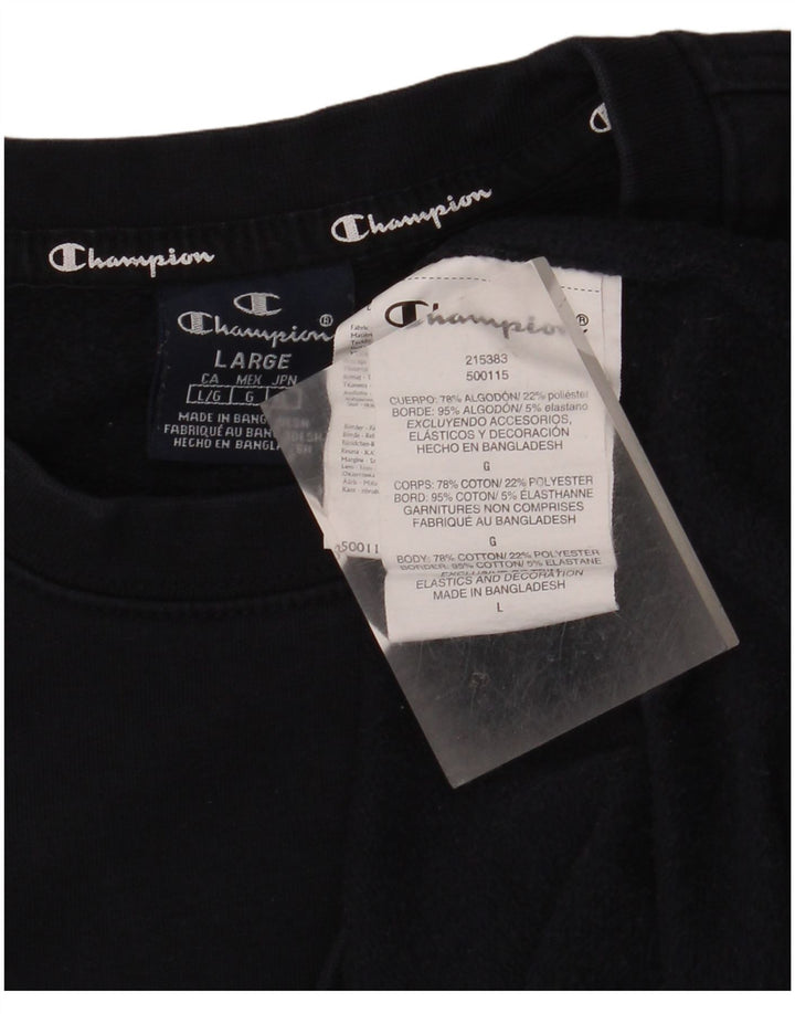 CHAMPION Sudadera para hombre Jumper Large Azul marino Algodón