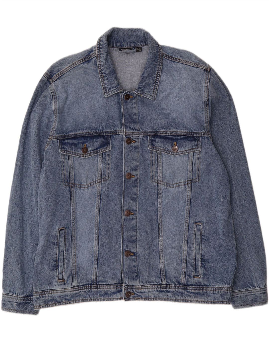 LIVERGY Chaqueta vaquera para hombre UK 46 3XL Algodón azul