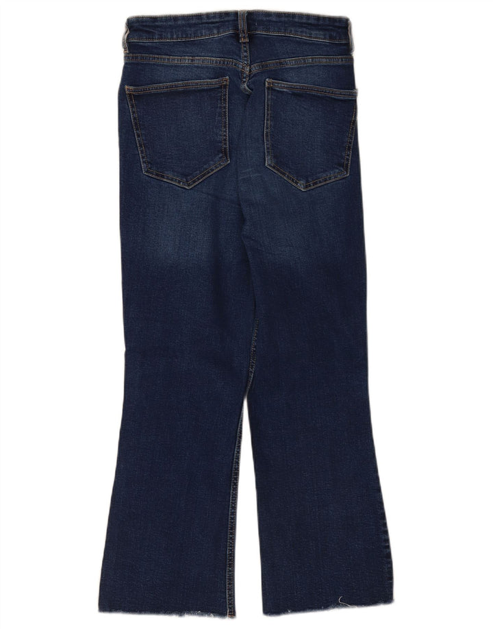Zara Jeans Acampanados Cortos Para Mujer EU 40 Medium W30 L25 Azul Marino