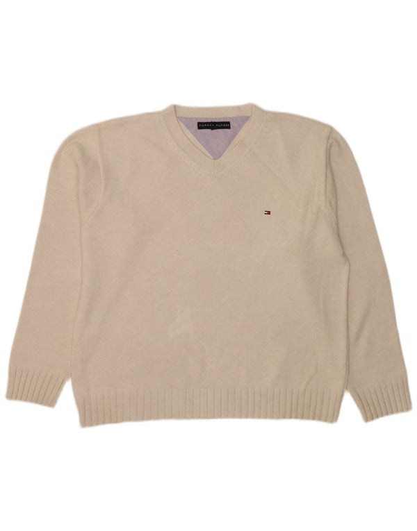 Tommy Hilfiger Jersey con Cuello en V para Hombre XL Algodón Beige