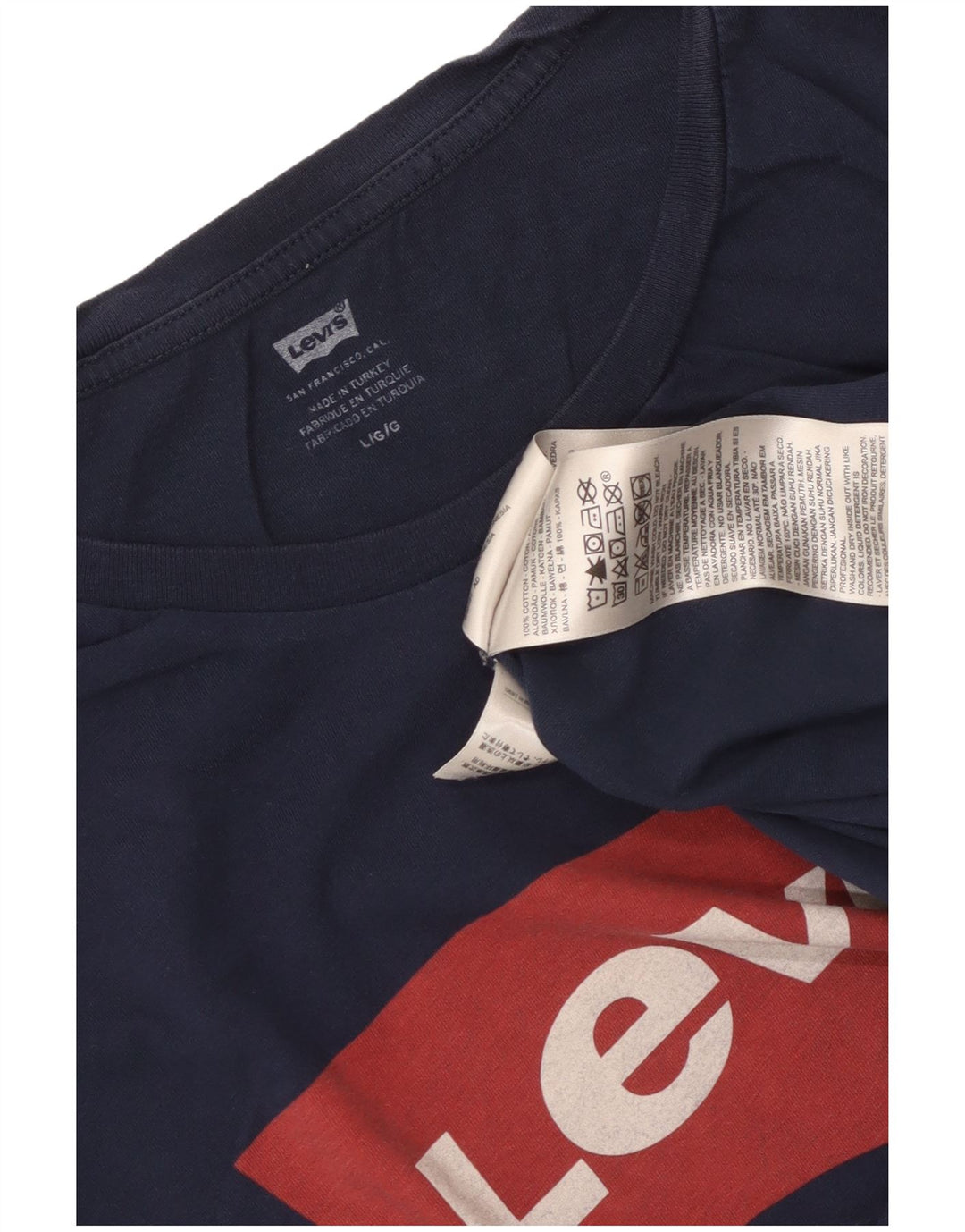 Levi's Camiseta gráfica para hombre Top grande de algodón azul marino