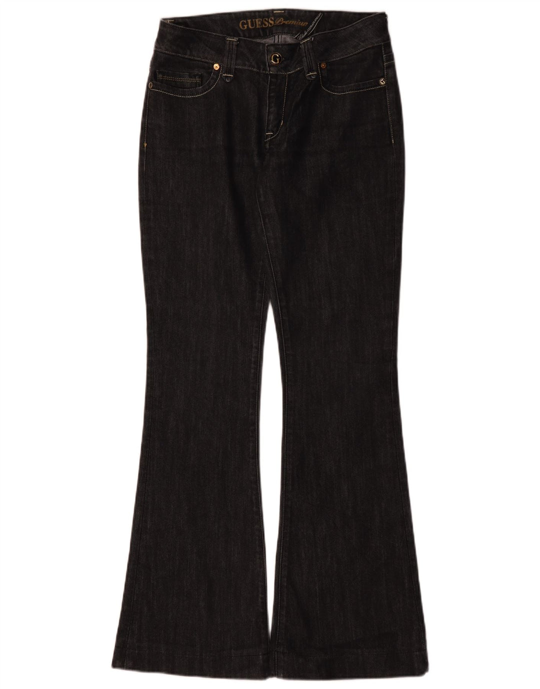 Vaqueros Guess Mujer Acampanados W29 L32 Algodón Negro