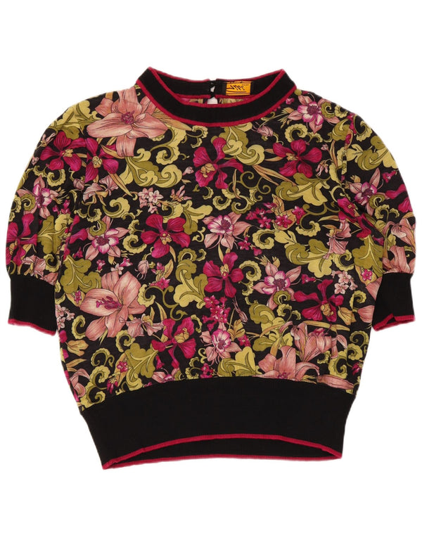 Gibi Blusa de manga 3/4 para mujer UK 44 Grande Multicolor Floral